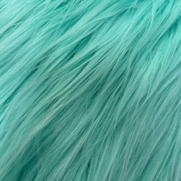 SHEIN Turquoise Faux Fur Wide Leg Pants - Picture 5 of 5